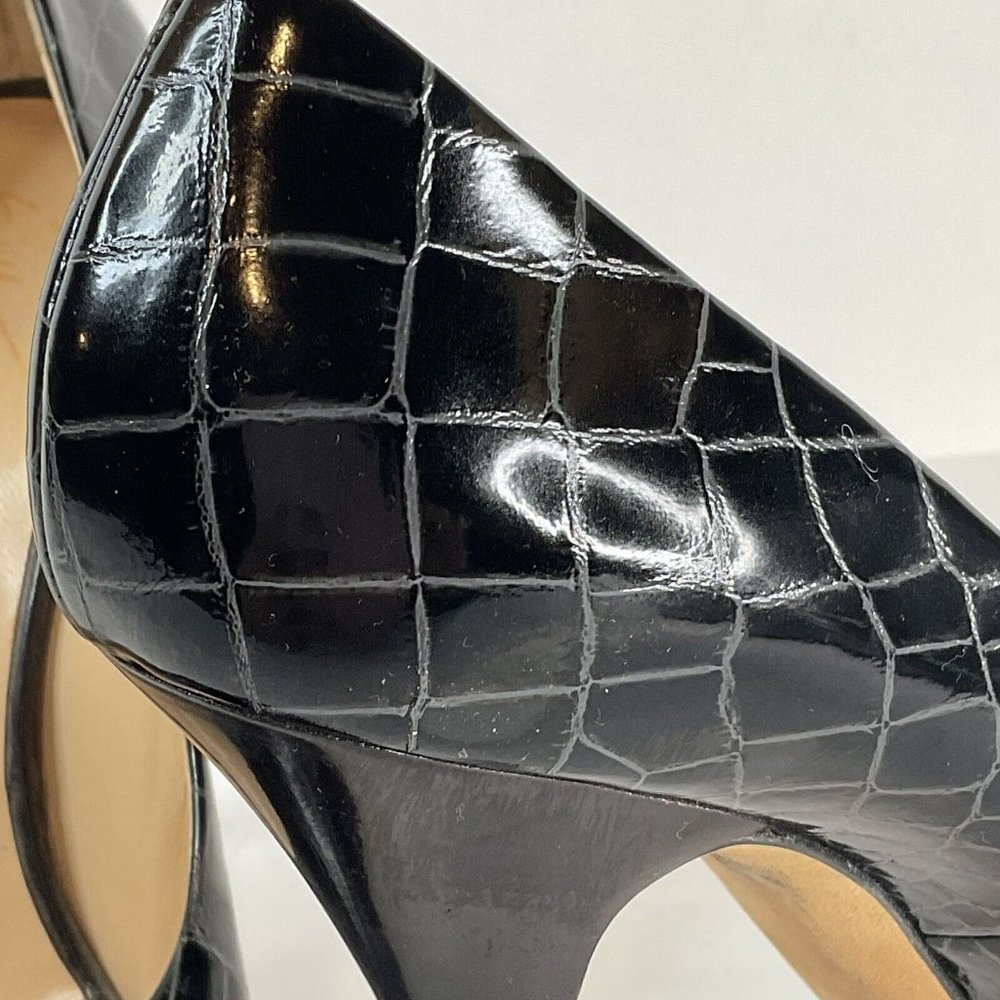 Giuseppe Zanotti Design Shoes Womens Sz 40 Black Leather Snake Peep Toe Heel - Picture 12 of 13